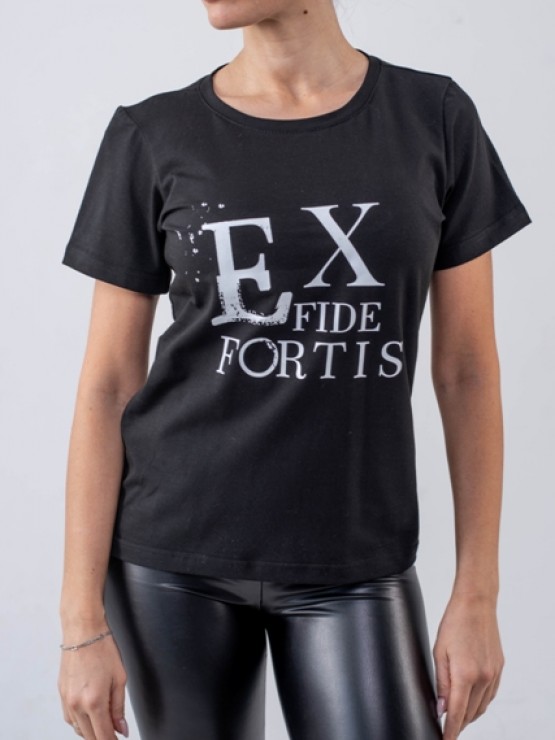 Жіноча футболка вільного крою - Бавовна - "Еліс" - Чорна 