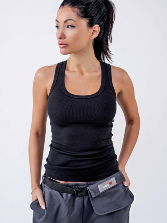 Майка жіноча - Рубчик - Чорний 