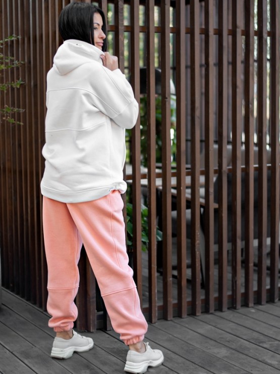 Жіночий спортивний костюм на флісі - "Аврора" - молоко-персик 4