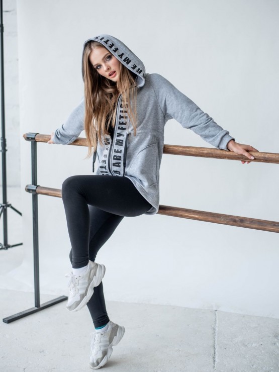 Жіноча кофта з капюшоном - Трихнитка - "Меган" - Сірий 4