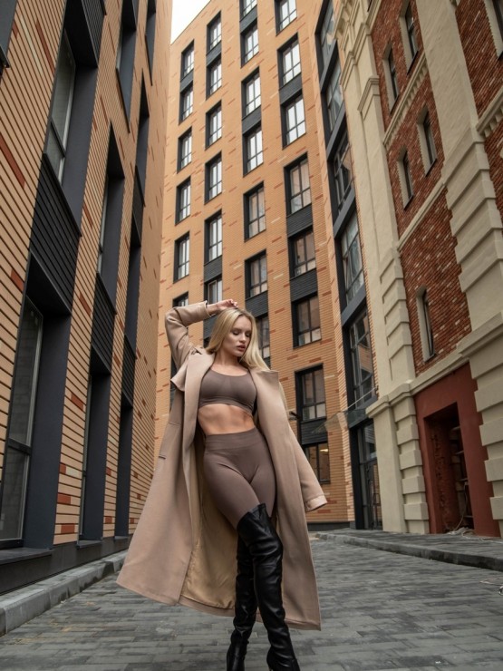 Зимове кашемірове на утеплювачі "Джетта" - Пісок 9