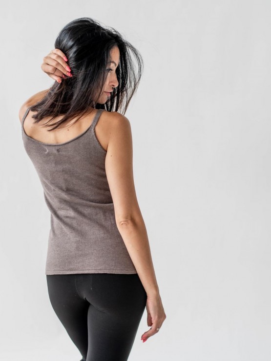 Майка жіноча - Машинна в'язка - Коричнева 3