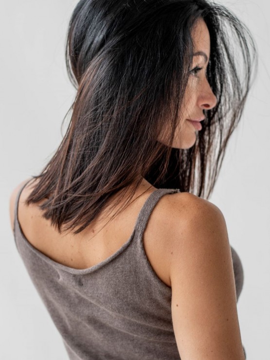 Майка жіноча - Машинна в'язка - Коричнева 4