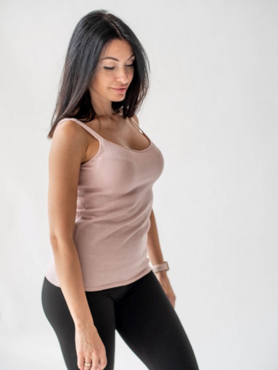 Майка жіноча - Машинна в'язка -  Пудра 3