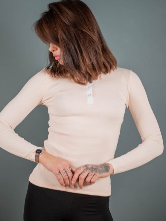 Лонгслів на кнопках  - Пісок 1