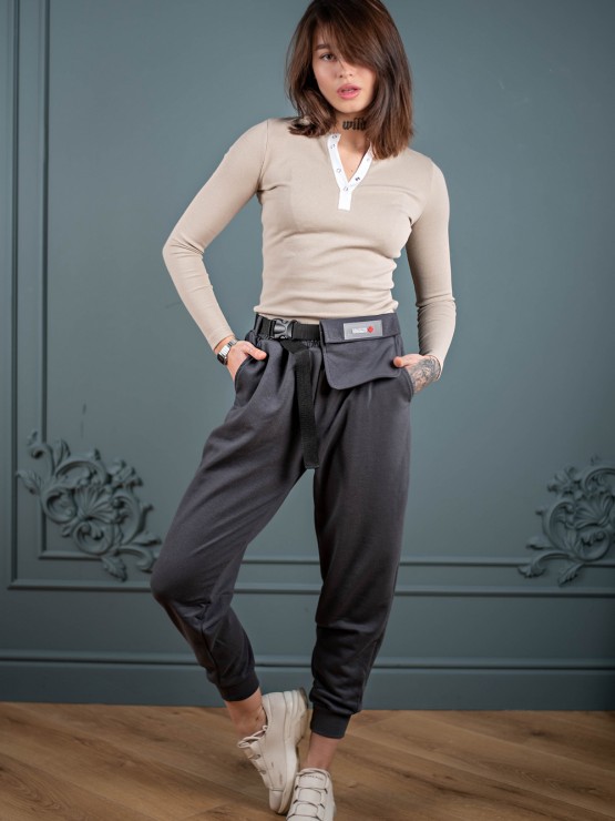 Лонгслів на кнопках - Кава 3