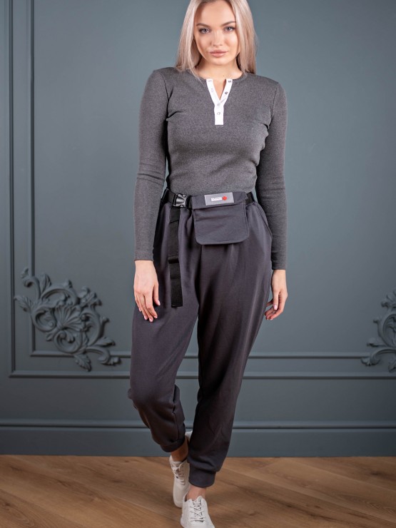 Лонгслів на кнопках - Графіт 