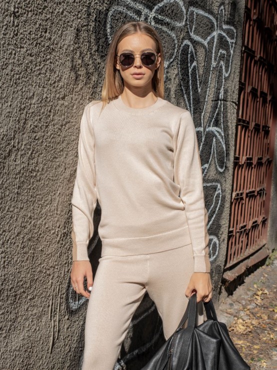 Женский костюм  мелкой вязки  - «Кристина» - Бежевый 5