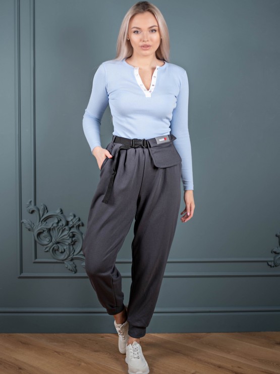 Лонгслів на кнопках - Блакитний 