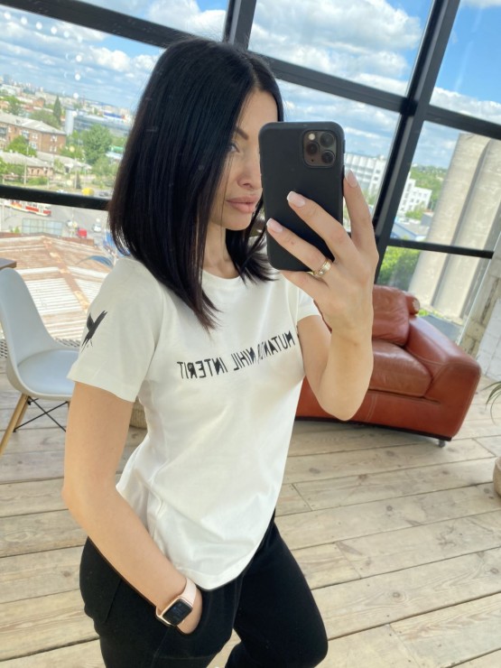 Женская футболка - Хлопок - "Алиса" - Молочная 2