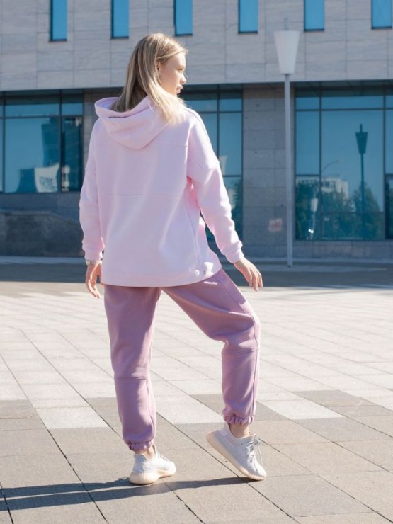 Жіночий спортивний костюм на флісі - "Аврора" -  рожево - ліловий 1