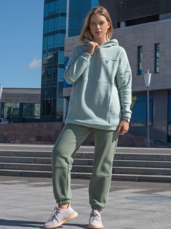 Жіночий спортивний костюм на флісі - "Аврора" - оливка-хакі 1