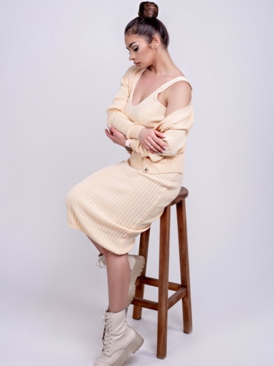 В'язана жіноча кофта "Елізабет" - Персик 4