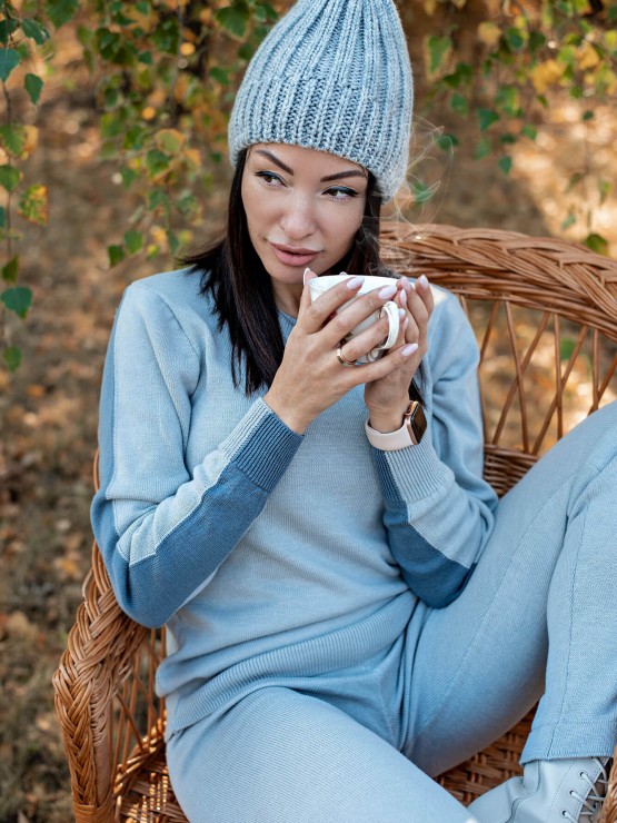 Женский костюм  мелкой вязки  - «Кристина»  - Серый 