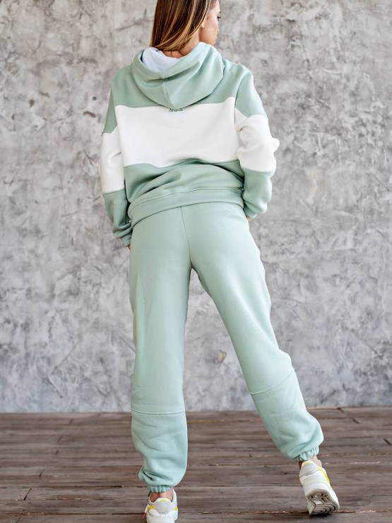 Костюм жіночий - Триніка на флісі -oversize - "Моніка" - Оливка 1