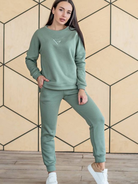 Жіночий костюм - Тринитка на флісі-«Белла» - Хакі 2