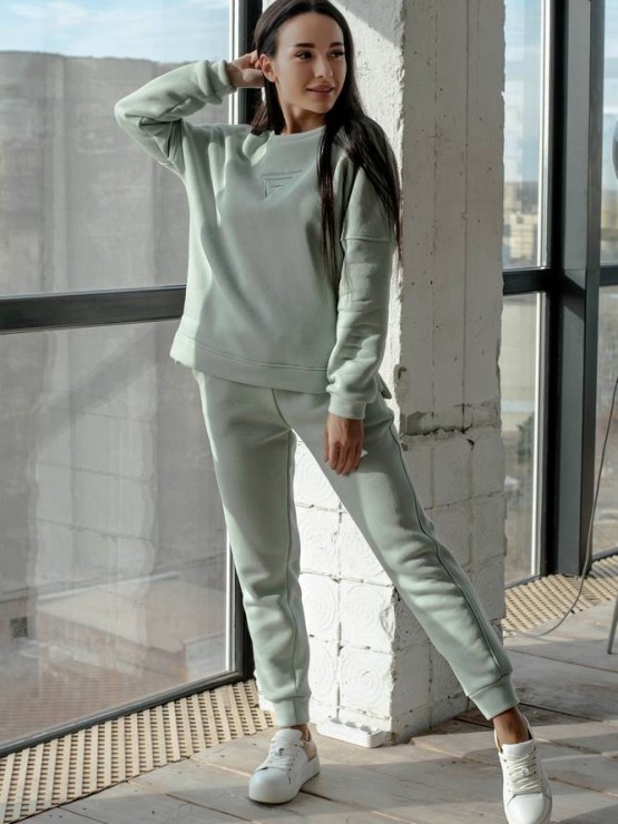 Жіночий костюм - Тринитка на флісі - «Белла» -  Оливка 