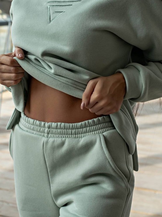 Жіночий костюм - Тринитка на флісі - «Белла» -  Оливка 5