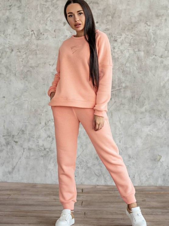 Жіночий костюм - Тринитка на флісі - «Белла» -  Персик 