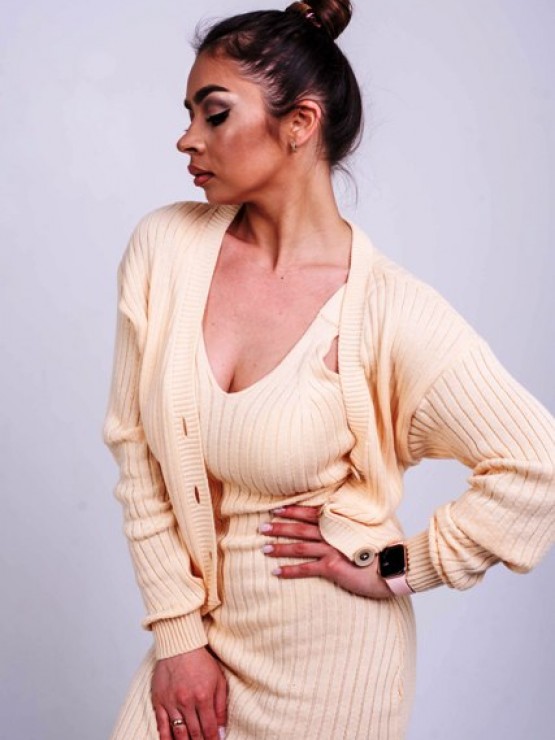 В'язана жіноча кофта "Елізабет" - Персик 5