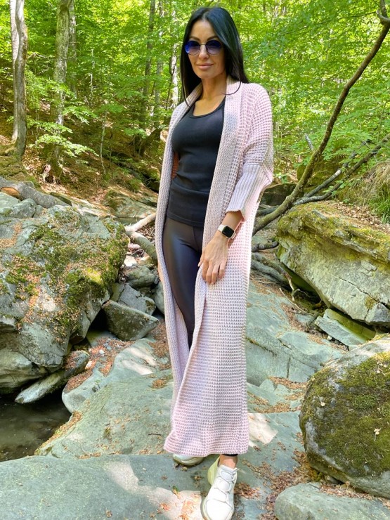 Легкий в’язаний кардиган "Ада"пудра 