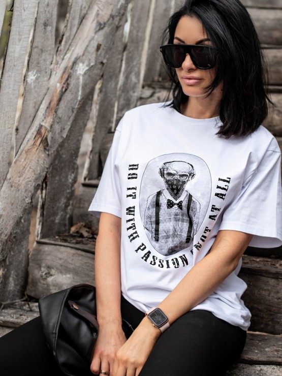 Базова футболка - Бавовна - Оversize "Хардкор" - Біла 4