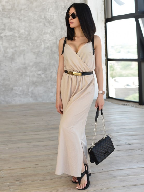 Літній трикотажний сарафан - «Домініка» - Бежевий 5