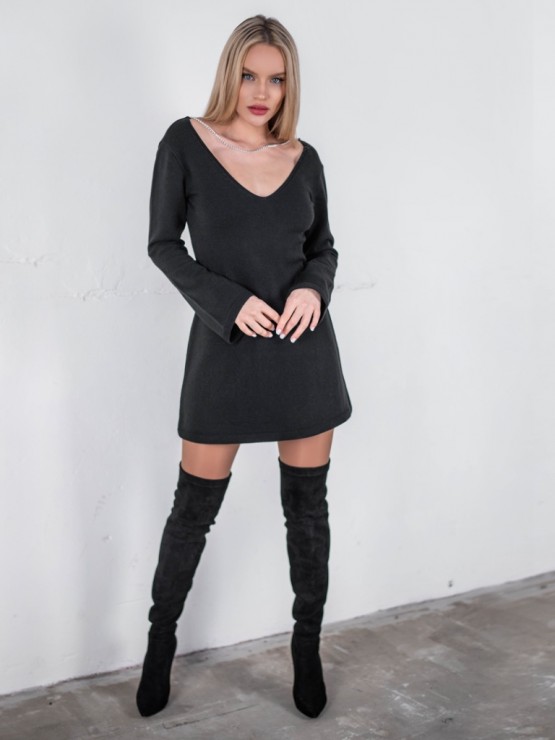 Сукня "Джуді" - Глибоке декольте - one size - Чорне 1