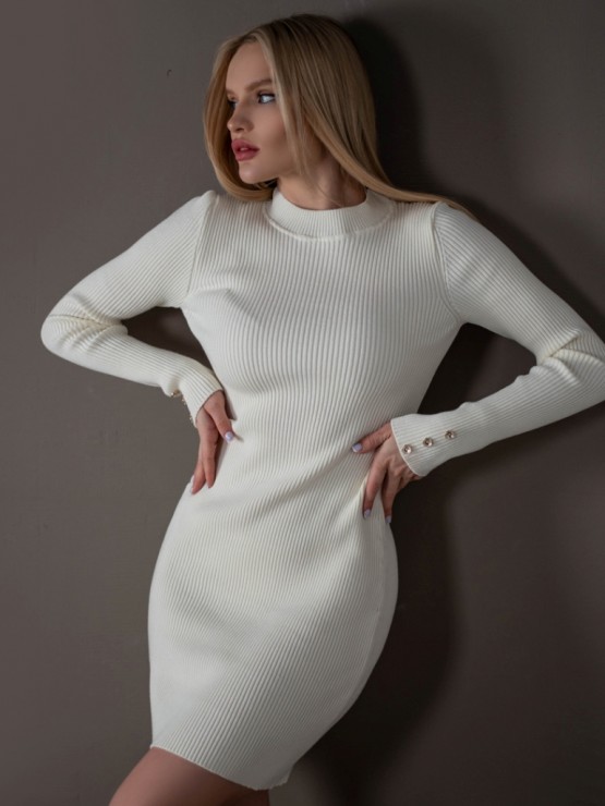 Сукня по фігурі - Виріз на спині - one size - Молоко - "Аїда" 