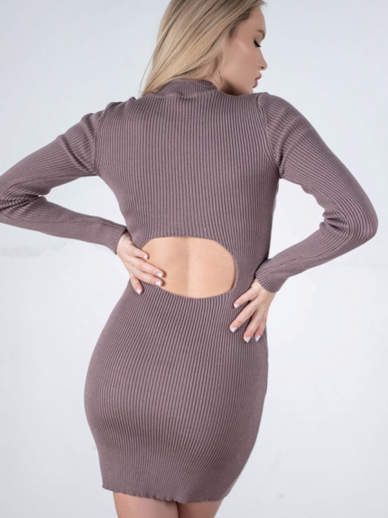 Сукня по фігурі - Виріз на спині - one size - Шоколад - "Аїда" 2