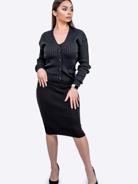 В'язана жіноча кофта "Елізабет" - Чорна 1