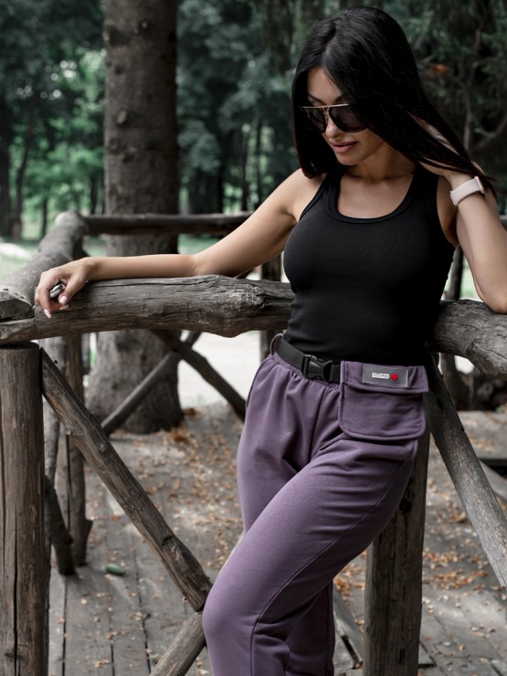 Жіночі штани з кишенею - Тринитка - Слива 2