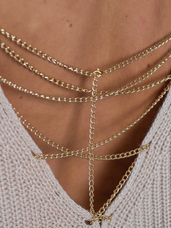 Светр з відкритою спиною oversize - машинна в'язка - "Кайлі" - Бежевий 3