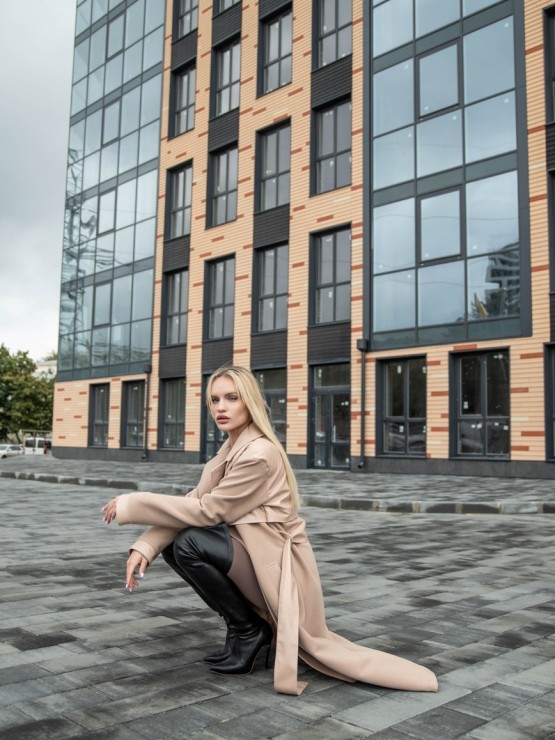 Зимове кашемірове на утеплювачі "Джетта" - Пісок 7