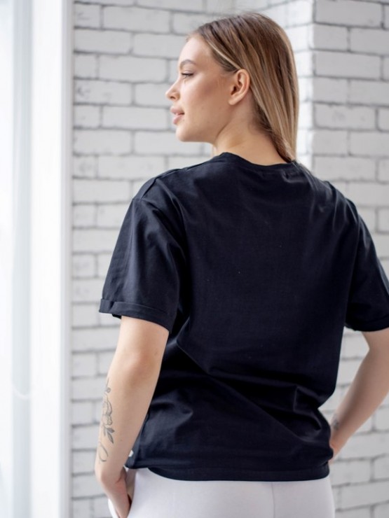 Футболка базова - чорна  - oversize -"Аніка" 4