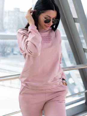 Жіночий костюм вільного крою - Тринітка - «Дженіфер» - Пудра