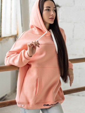 Жіночий худи на флісі з капюшоном Oversize - "Оллі" - персик