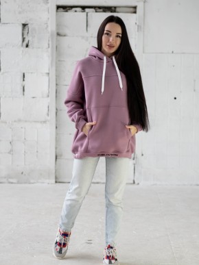 Жіночий худи на флісі з капюшоном Oversize -  "Оллі" - ліловий.