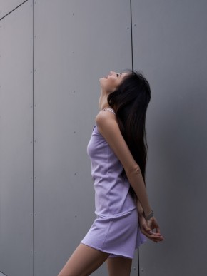 Костюм шорти та майка - Машинна в'язка - "Глорія" -  Лавандовий