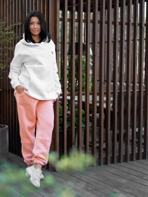 Жіночий спортивний костюм на флісі - "Аврора" - молоко-персик