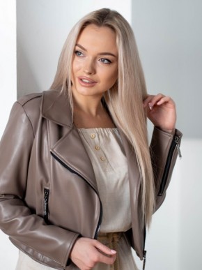 Косуха жіноча на блискавці - Еко-шкіра - Мокко
