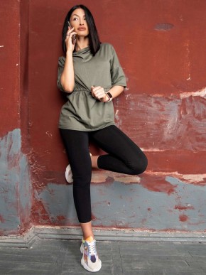 Жіночий костюм - футболка та лосини - «Міла» - хакі