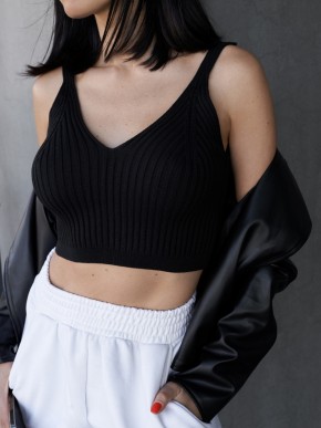 Топ жіночий - Машинна в'язка - Чорний