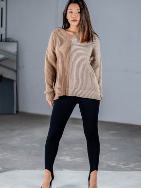 Светр "Кетрін" - OVERSIZE - Вовна - Біж-карамель
