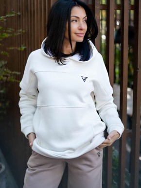 Жіночий спортивний костюм на флісі - "Аврора" -  молоко-кава